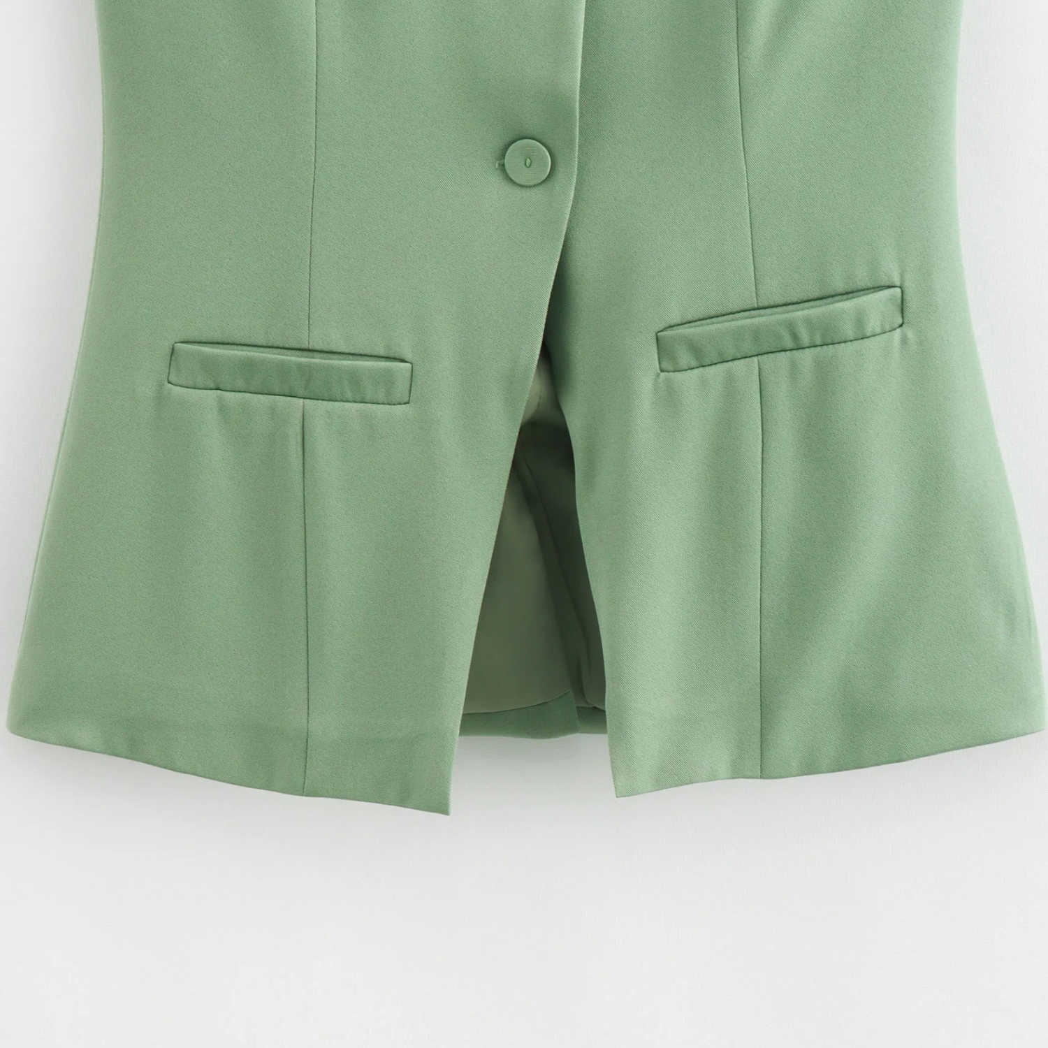 Matilda | Sleeveless Buttoned Green Vest Top