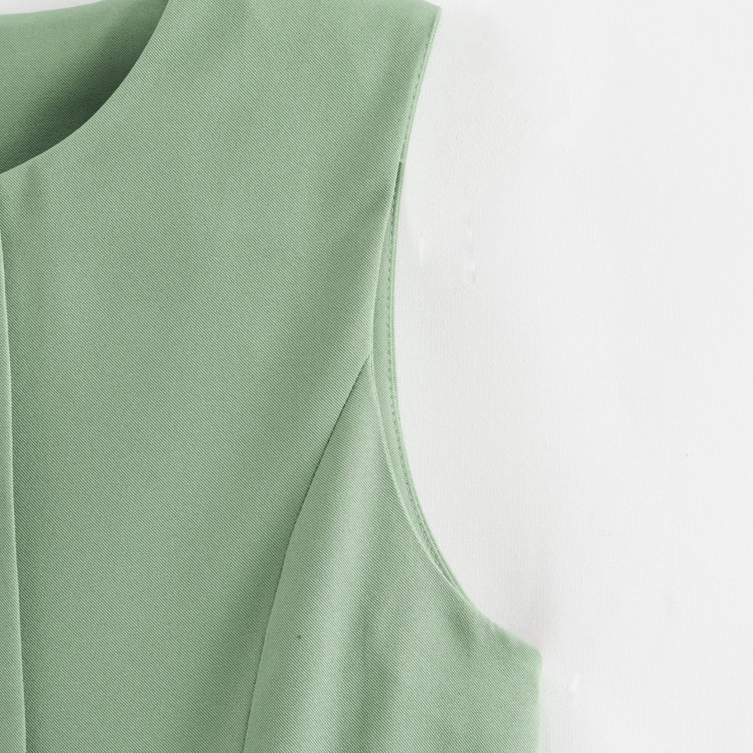 Matilda | Sleeveless Buttoned Green Vest Top