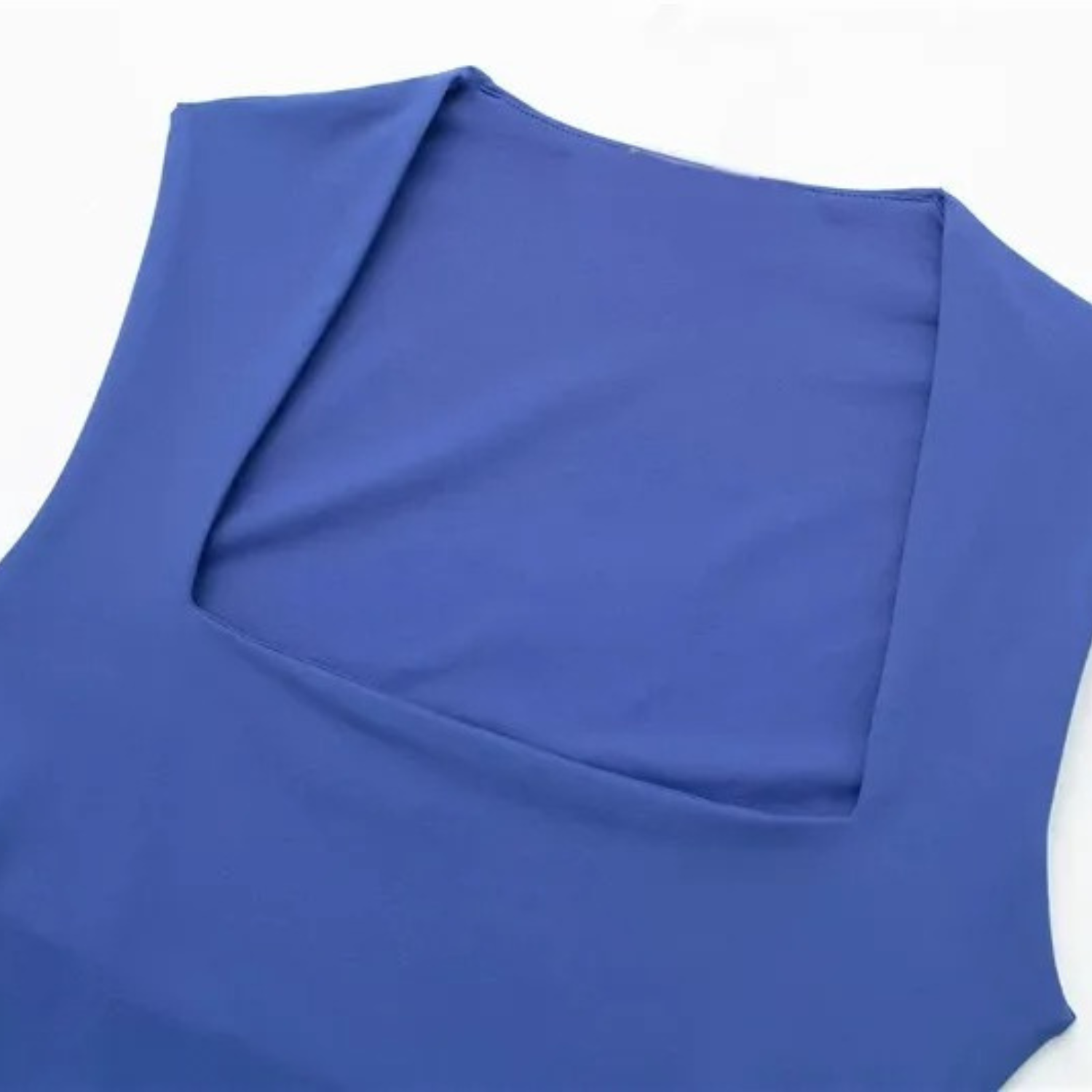 Tia | Square Neck Sleeveless Bodysuit in Blue