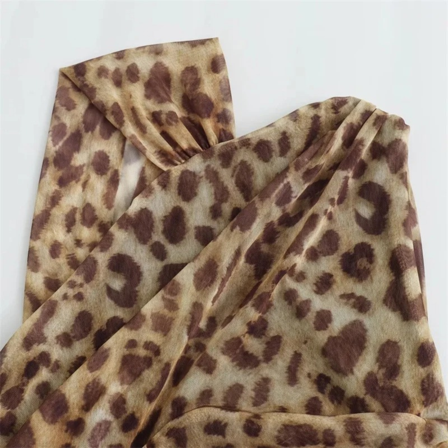 Lexi | Leopard Print Off Shoulder Mesh Bodysuit