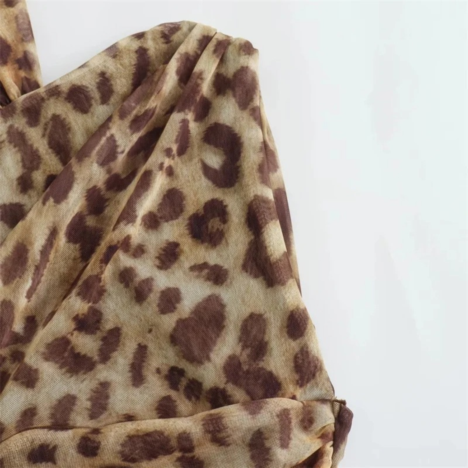Lexi | Leopard Print Off Shoulder Mesh Bodysuit