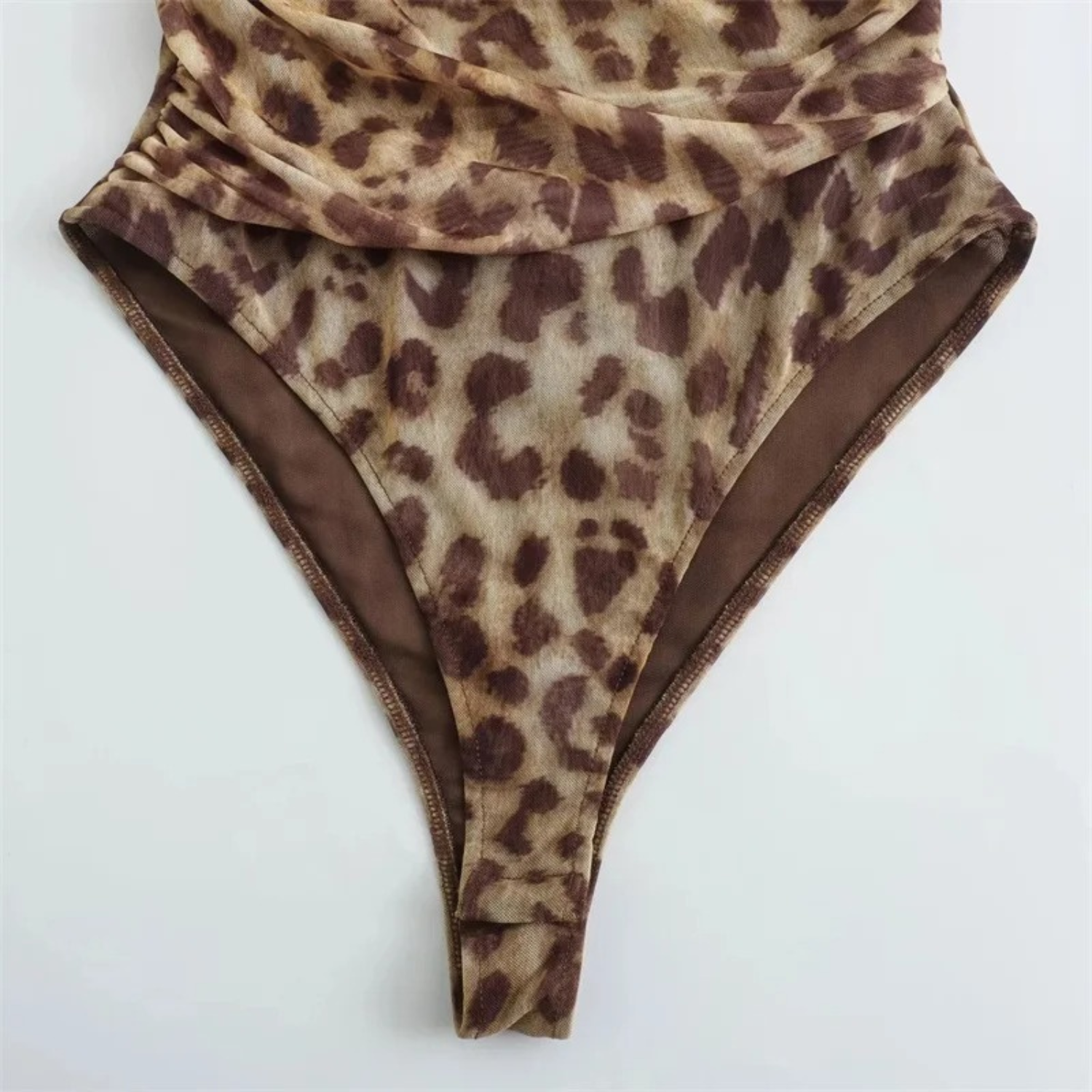 Lexi | Leopard Print Off Shoulder Mesh Bodysuit