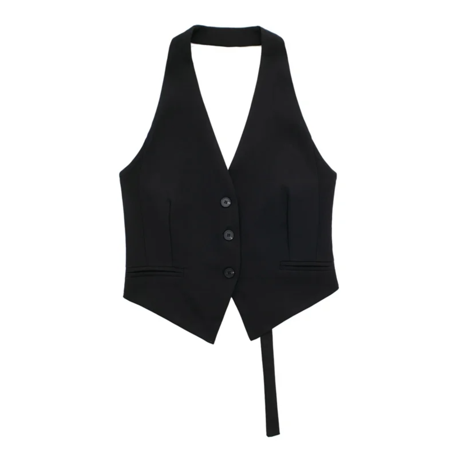 Harper | Off-Shoulder V-Neck Backless Cropped Vest