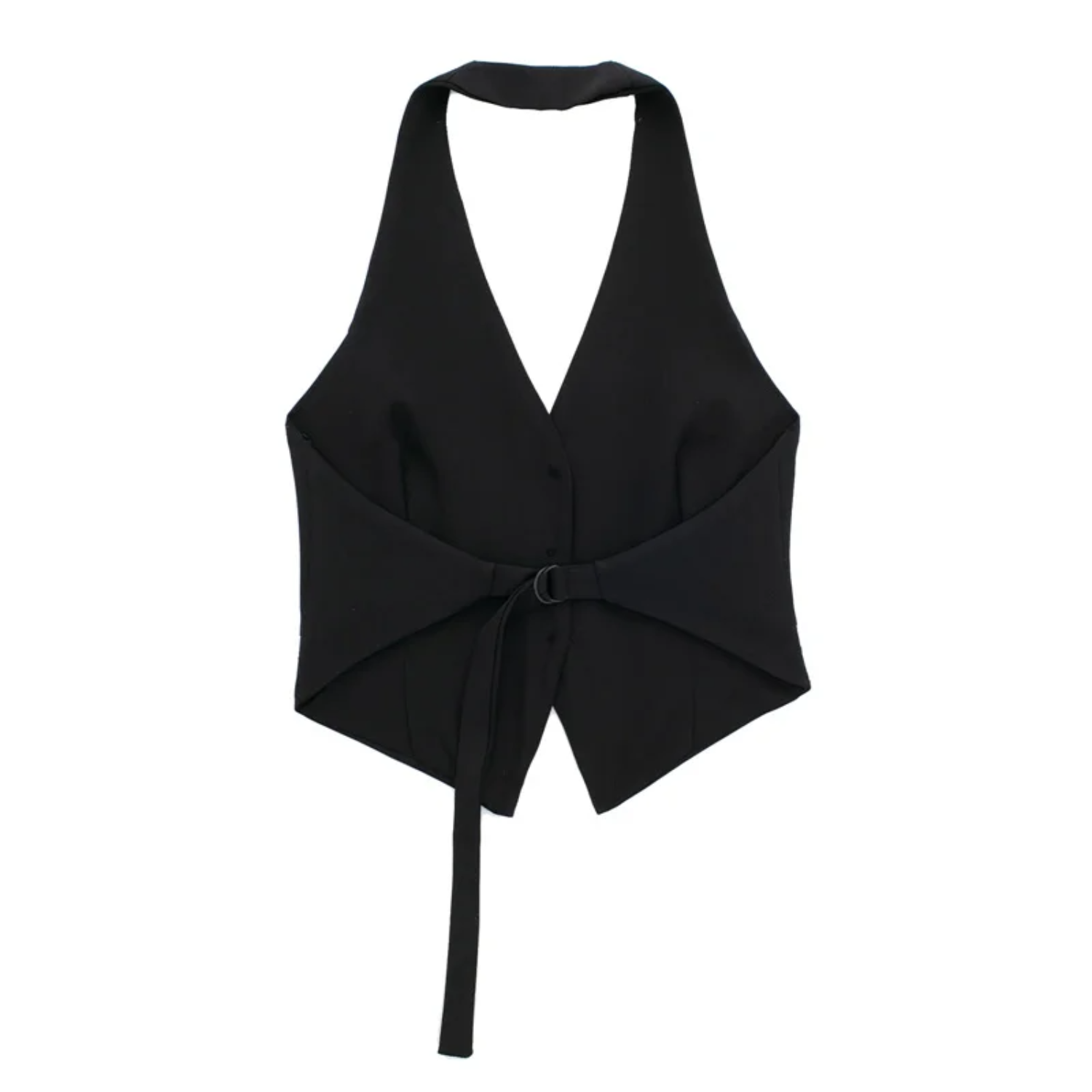 Harper | Off-Shoulder V-Neck Backless Cropped Vest