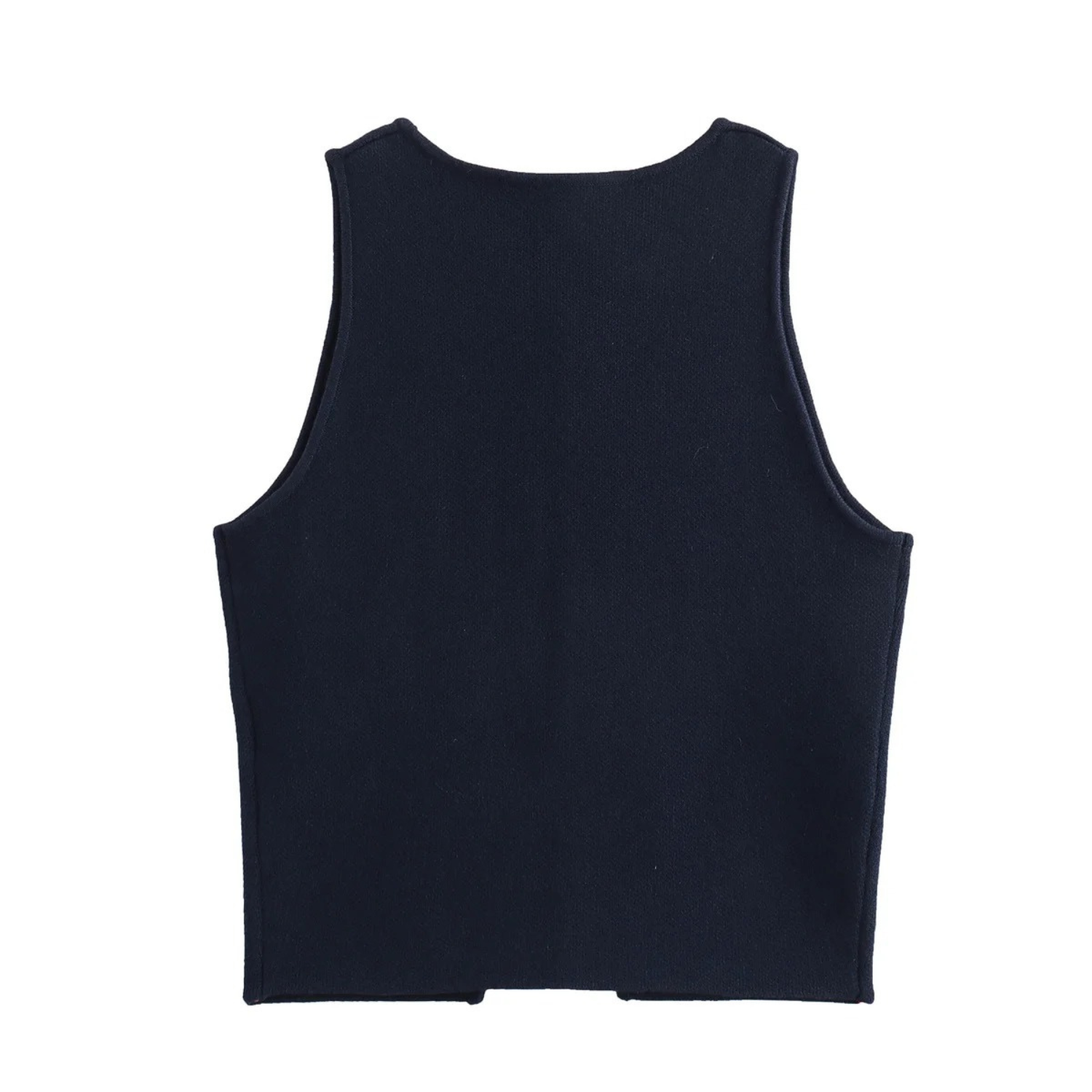 Chloe | White Knit Cropped Tank Top with Buttons